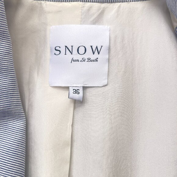 Snow from St. Barth Women's Suit Blue & White Stripes Pants & Jacket Size 36/38 - Picture 14 of 15